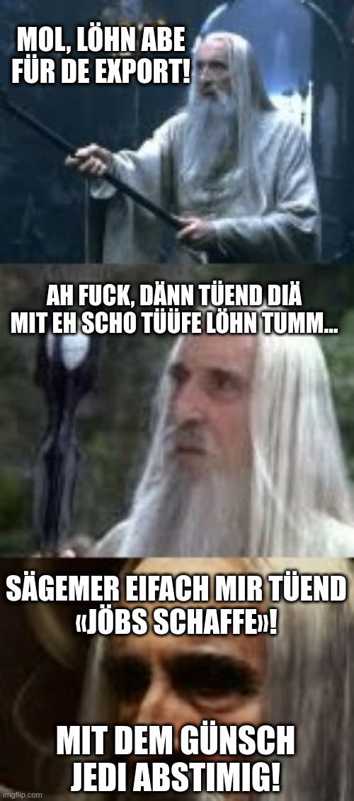 Löhn abe, Jobs schaffe.