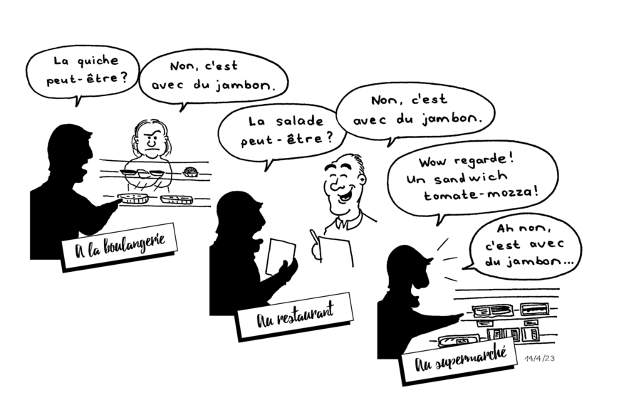 Avec du jambon.