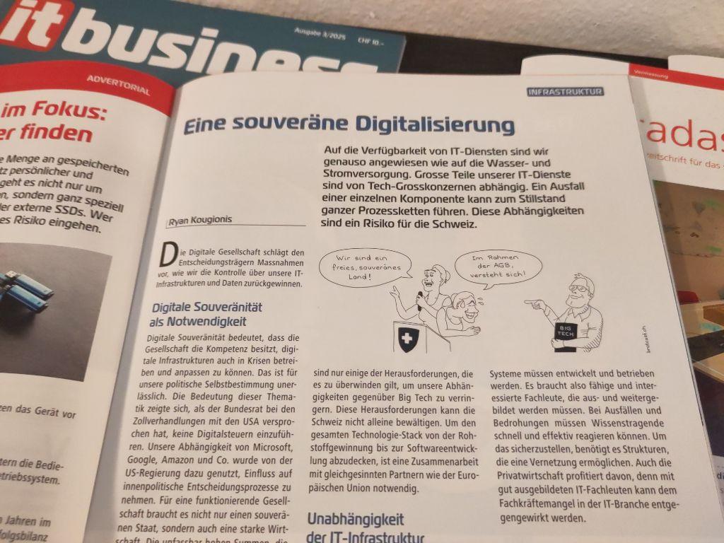 Photo einer Seite aus dem Magazin von it business