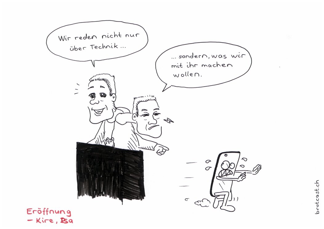 Cartoon zu Eröffnung