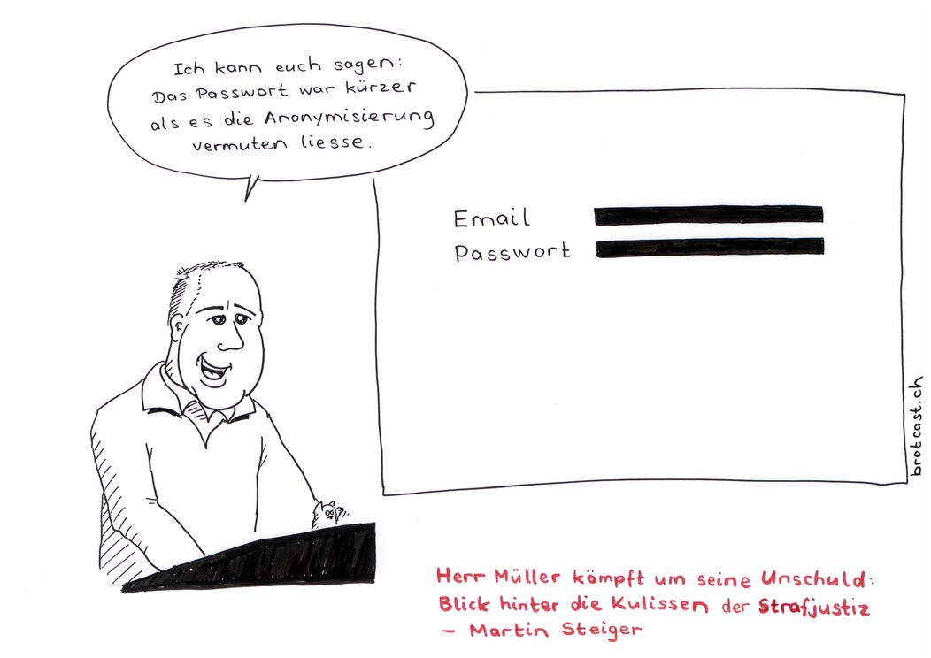 Cartoon zu “Herr Müller kämpft um seine Unschuld”