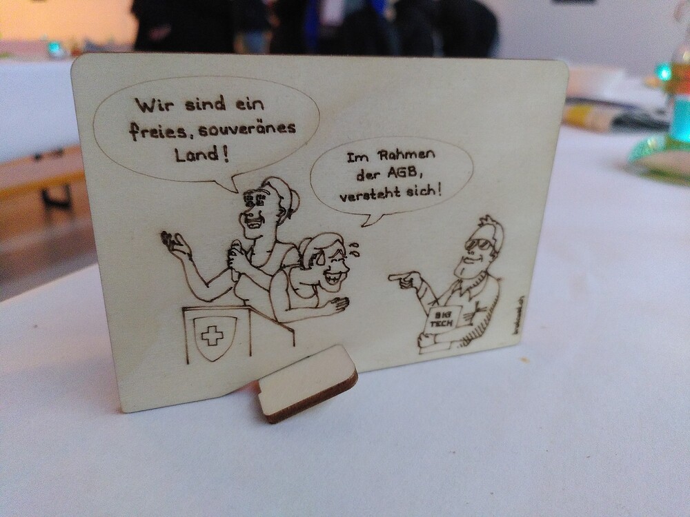 Holz-Lasergravur 2 in der Markthalle